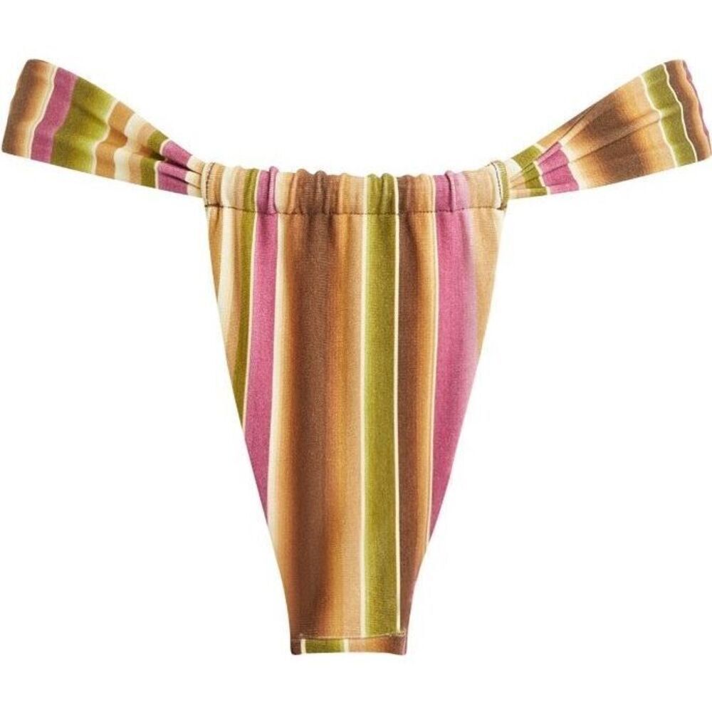 NWT Savannah Morrow Pyratex Prism Striped Leo Bikini Bottoms Size Medium